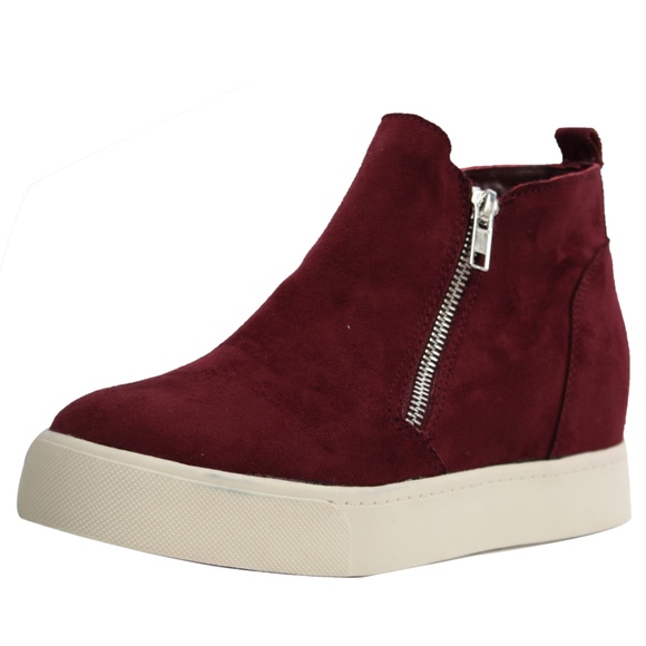 Shoes - Vino Faux Suede Hidden Wedge Rubber Sole Sneaker